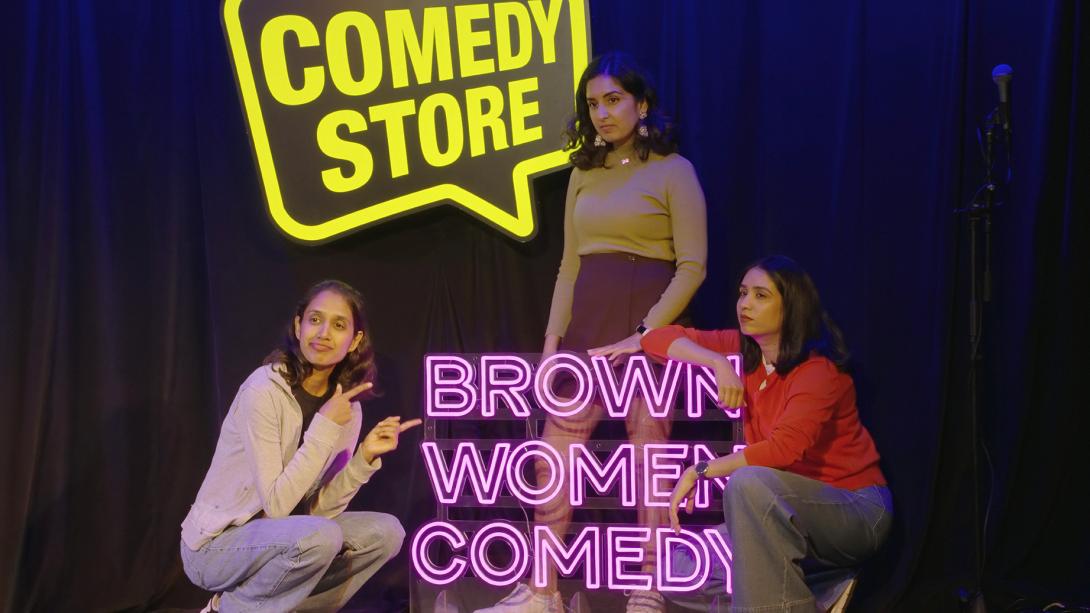 Brown Women Comedy on stage together