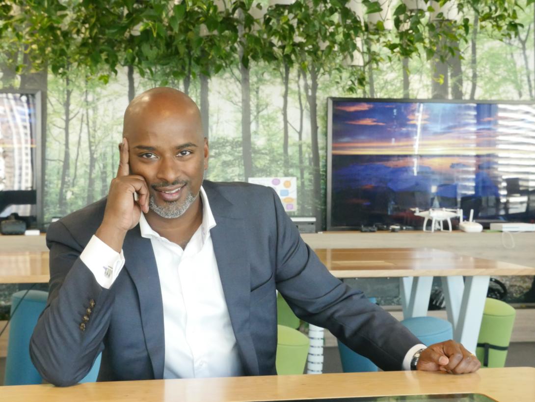 CEO Tim Thomas portrait in innovation lab